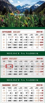 Kalendarz 2019 trójdzielny 1255 Alpy