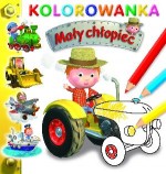 Kolorowanka Mały chłopiec. Traktor