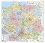 Mapa administracyjno-drogowa Polski- ścienna 2015