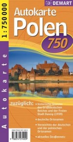 Mapa samochodowa - Polska 1:750000, wersja niemiecka