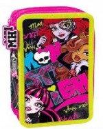 Piórnik podwójny z wyposażeniem Monster High