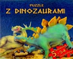 Puzzle z dinozaurami niebieska