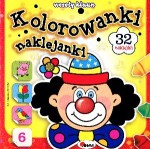 Wesoły klaun. Kolorowanki naklejanki